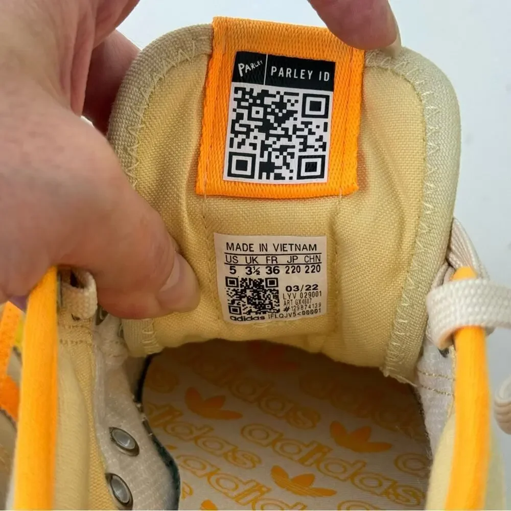 Adidas Nizza Platform Parley Women Shoe Yellow Tint Orange Sneaker Trainer SZ 5